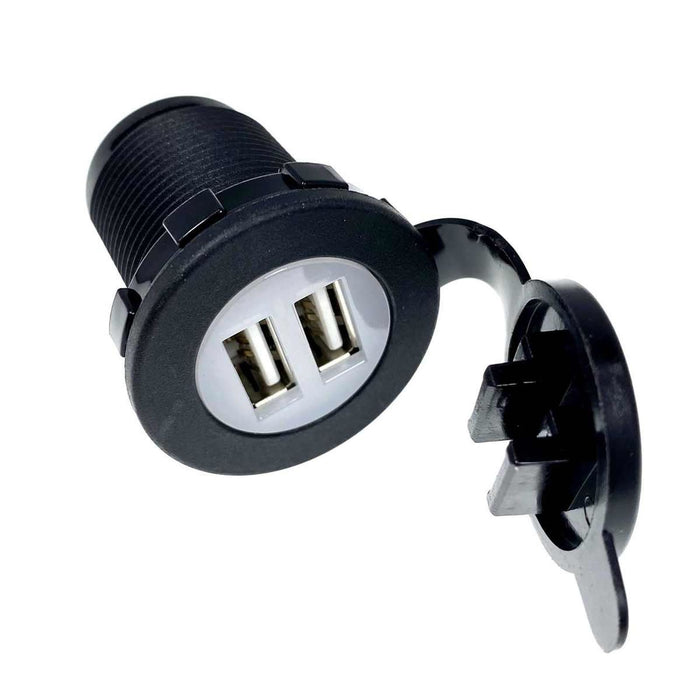 Compact Double USB Type A Charging Socket W4 - UK Camping And Leisure