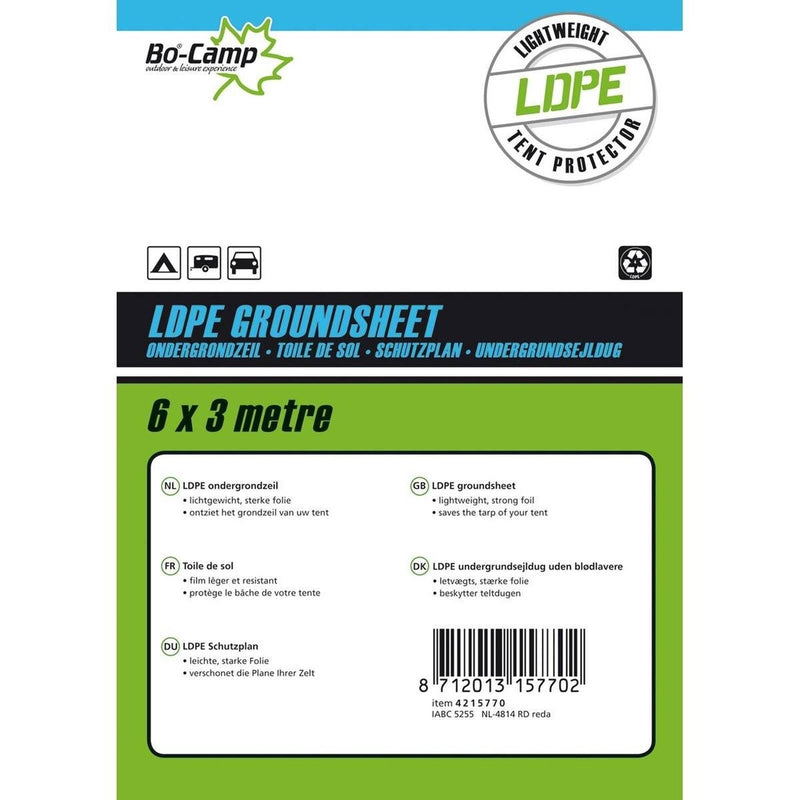 Bo-Camp Groundsheet Tarpaulin Transparent 6x3 Metres Bo-Camp - UK Camping And Leisure