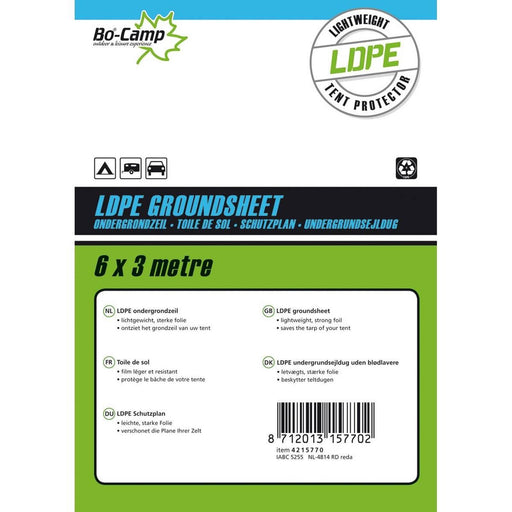 Bo-Camp Groundsheet Tarpaulin Transparent 6x3 Metres Bo-Camp - UK Camping And Leisure