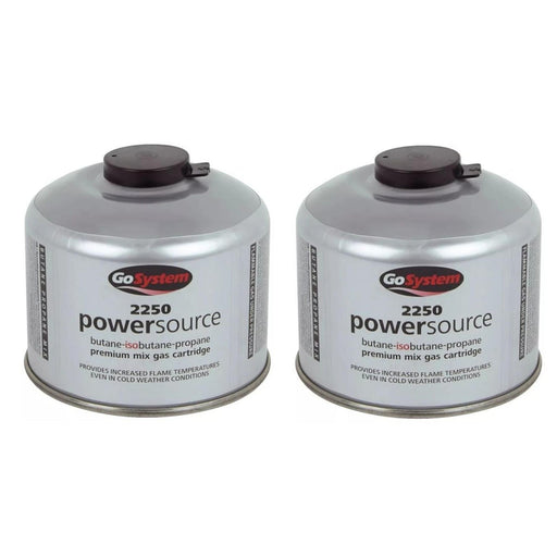 2x Go System PowerSource Butane Propane Threaded Gas Canister - 220g Go System - UK Camping And Leisure