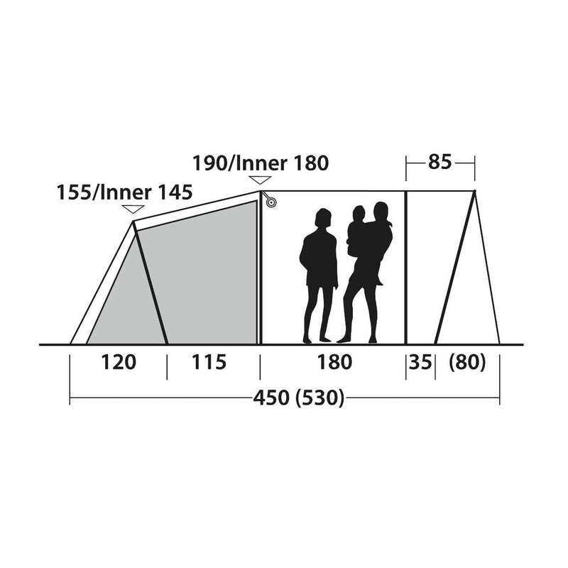 Outwell Durango 4 4 Berth Three Room Tunnel Tent - View 16