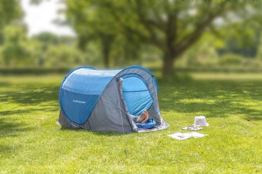 Dunlop Pop-up Tent 1 Person 220 x 120 x 90 cm Blue UK Camping And Leisure - UK Camping And Leisure