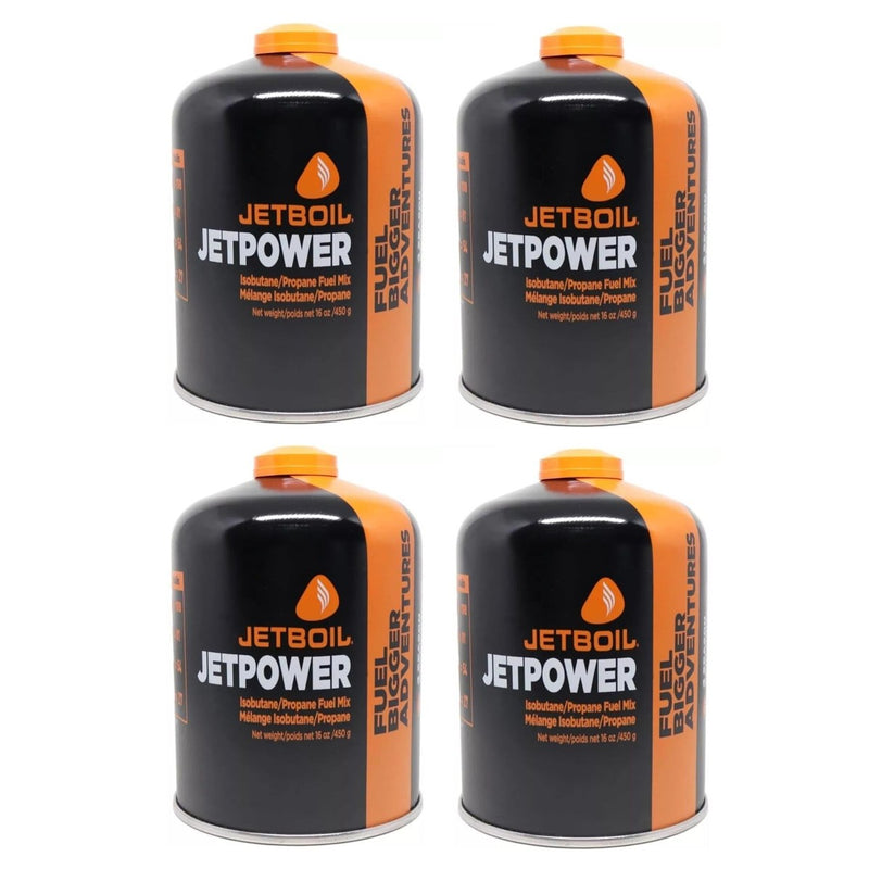 4x Jetboil JetPower Butane Gas Fuel 450g Canister Jetboil - UK Camping And Leisure