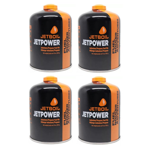 4x Jetboil JetPower Butane Gas Fuel 450g Canister Jetboil - UK Camping And Leisure