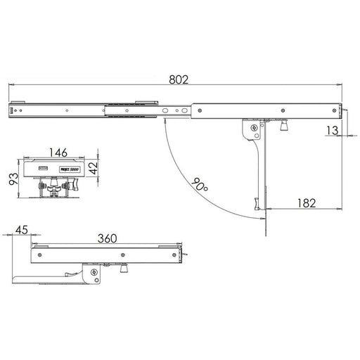 Sliding LCD TV Ceiling Bracket for Campers Nova - UK Camping And Leisure