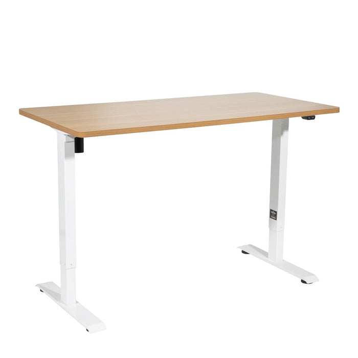 Dellonda Single Motor  Adjustable-Height Electric Sit/Stand Desk - Oak Desktop Dellonda - UK Camping And Leisure