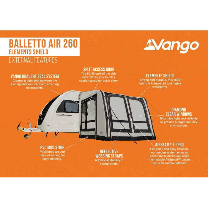 Vango Balletto Air 260 Elements Shield Caravan Awning