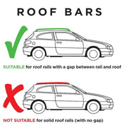 Summit SUP-930A Premium Railing Roof Bar for Cars with Raised Running Rails, Aluminium, Set of 2 - Summit Shop