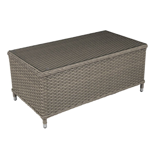 Dellonda Chester Rattan Wicker Outdoor Balcony Table with Tempered Glass Top Dellonda - UK Camping And Leisure