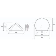 Kampa Pineveil 02 Tent Tipi Style 2 Person Poled Tent - View 19