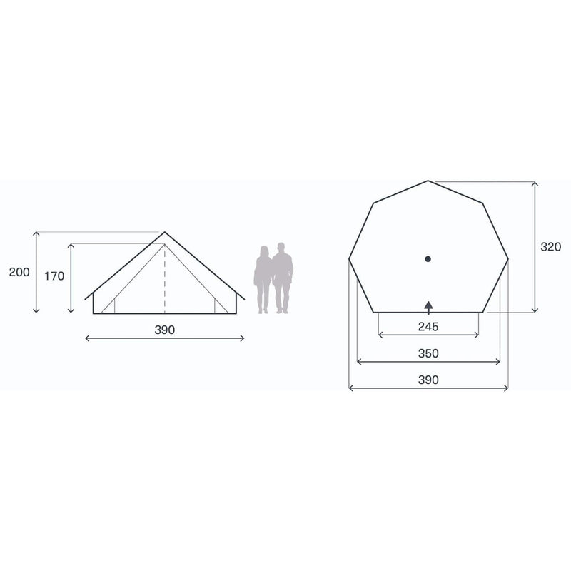 Kampa Pineveil 02 Tent Tipi Style 2 Person Poled Tent - View 19