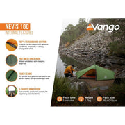 Vango Nevis 100 Pamir Green 1 Person Tent Vango - UK Camping And Leisure