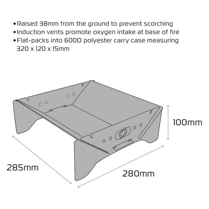 Oxford Fire Pit with Case: Portable and Foldable Outdoor Fireplace Oxford - UK Camping And Leisure