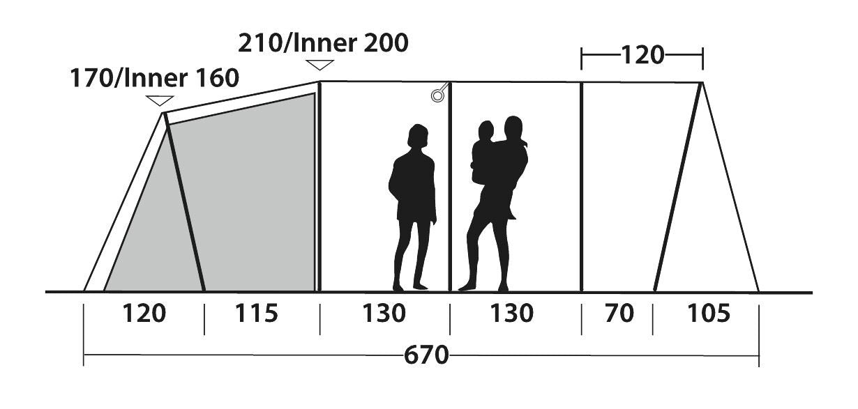 Outwell Phoenix 5 Pole Tent Green 5 Person Outwell - UK Camping And Leisure