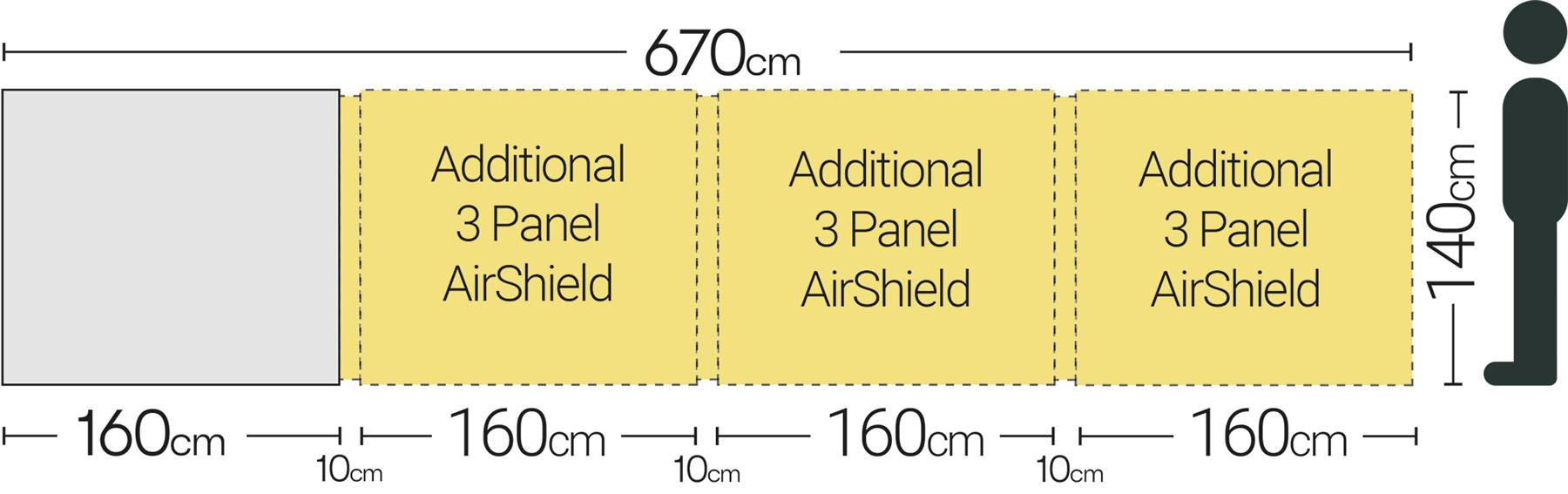 Quest Falcon Pro AirShield 160 Windbreak(1 panel - mid grey) Quest Leisure - UK Camping And Leisure