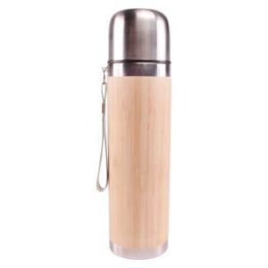 Via Mondo Vacuum Flask 05L Stainless Steel/Bamboo 8036415 Via Mondo - UK Camping And Leisure