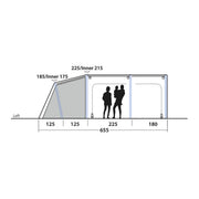 Outwell Boston 5 Air TC 5 Berth Three Room Tunnel Tent - View 20