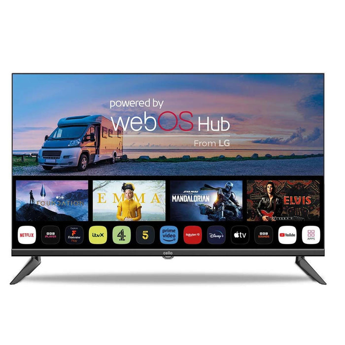 Cello 32" Smart WebOS 12V/230V Traveller TV with Perfect Pitch Cello - UK Camping And Leisure