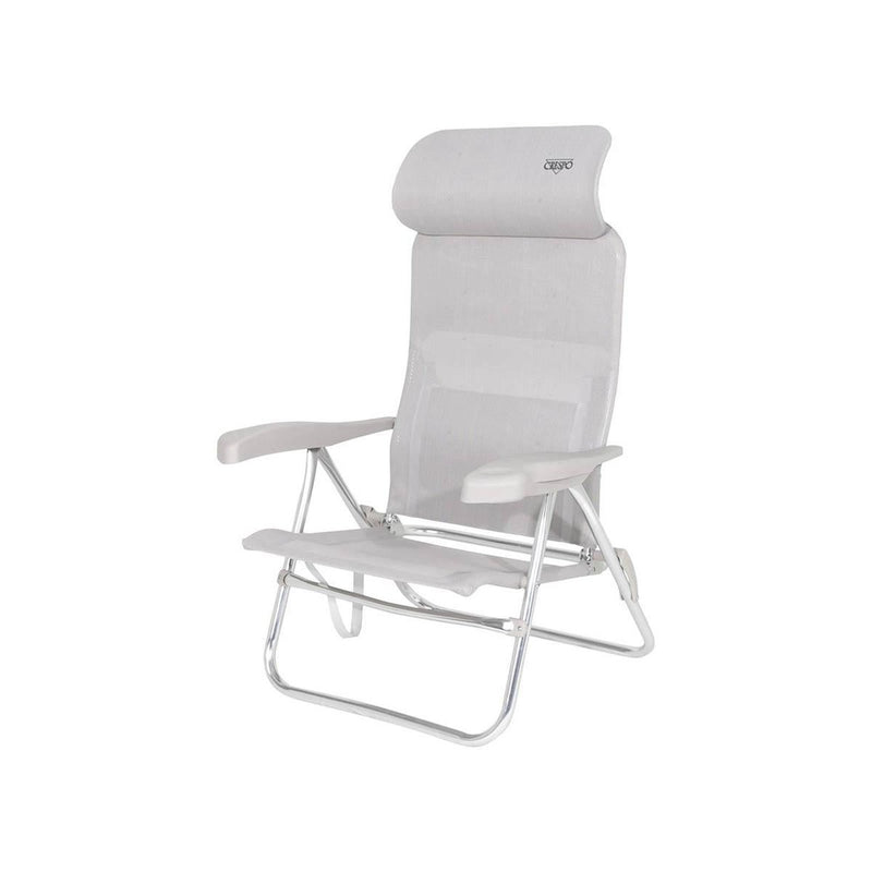 Crespo Beach Chair AL/205 Compact Light Grey Crespo - UK Camping And Leisure