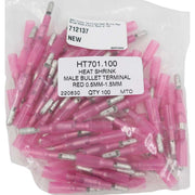 AMC Red Heat Shrink Male Bullet Terminal (4.0mm / 100 Pack) AMC - UK Camping And Leisure