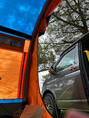 Olpro Loopo Breeze v2 Campervan Awning Orange / Grey Low | sewn-in groundsheet, motorhome, porch