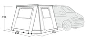 Outwell Backroads Campervan Cassette Awning Room Low 195cm - View 10