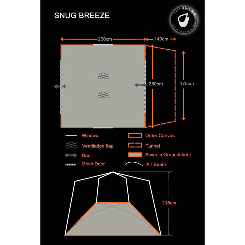 Olpro Snug Inflatable Tailgate Awning 190-250cm