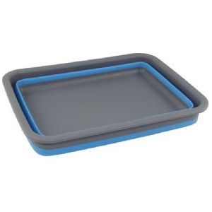 Via Mondo Washing Up Bowl Foldable Rectangle 7L Blue/Grey 1165184 Via Mondo - UK Camping And Leisure