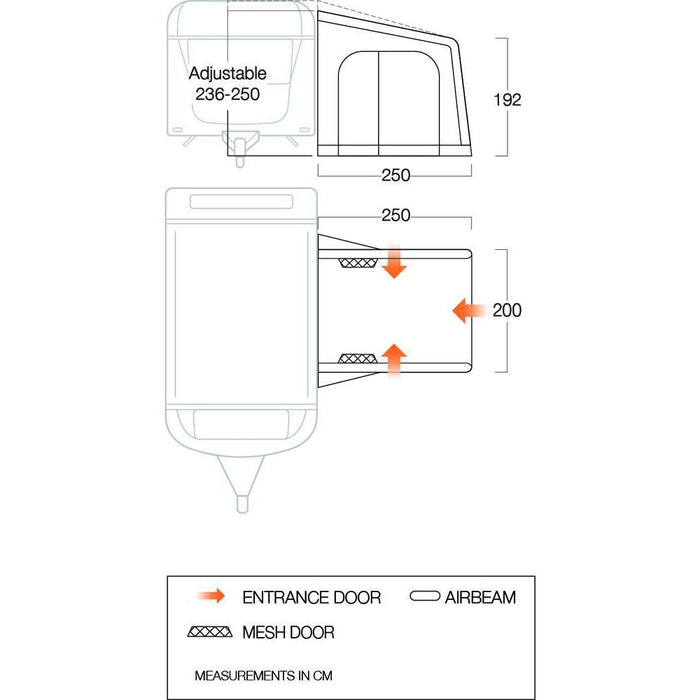Vango Balletto Air 200 Elements Shield Caravan Awning Vango - UK Camping And Leisure