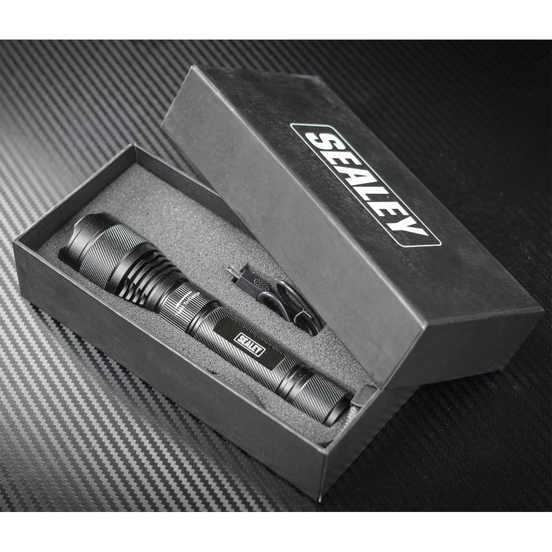 Sealey 10W Cree LED Rechargable USB Aluminium Torch Light Adjustable Focus Sealey - UK Camping And Leisure