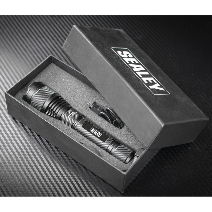 Sealey 10W Cree LED Rechargable USB Aluminium Torch Light Adjustable Focus Sealey - UK Camping And Leisure