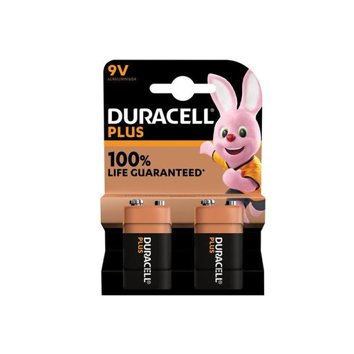 Duracell 9V Plus Power +100% Batteries (Pack 2) Duracell - UK Camping And Leisure