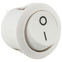 W4 250V Round Single Rocker Switch On/Off White 37202