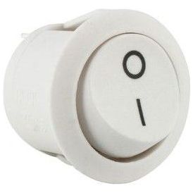 W4 250V Round Single Rocker Switch On/Off White 37202 W4 - UK Camping And Leisure