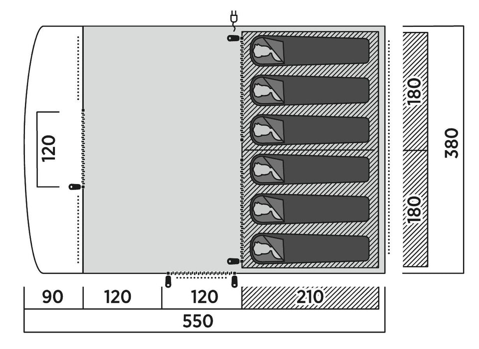 Easy Camp Skarvan 6 Pole Tent Blue 6 Person Easy Camp - UK Camping And Leisure