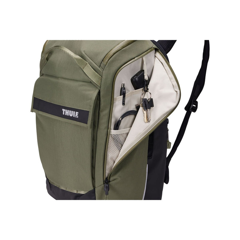 Thule Paramount hybrid bike pannier and backpack 26L green Thule - UK Camping And Leisure