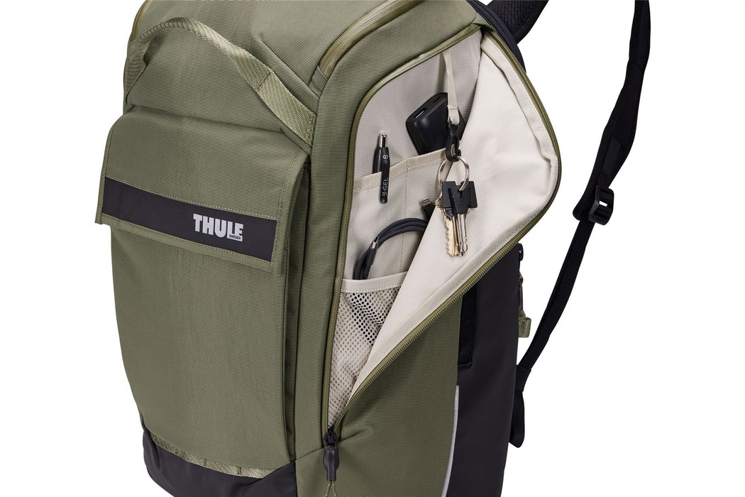 Thule Paramount hybrid bike pannier and backpack 26L green Thule - UK Camping And Leisure
