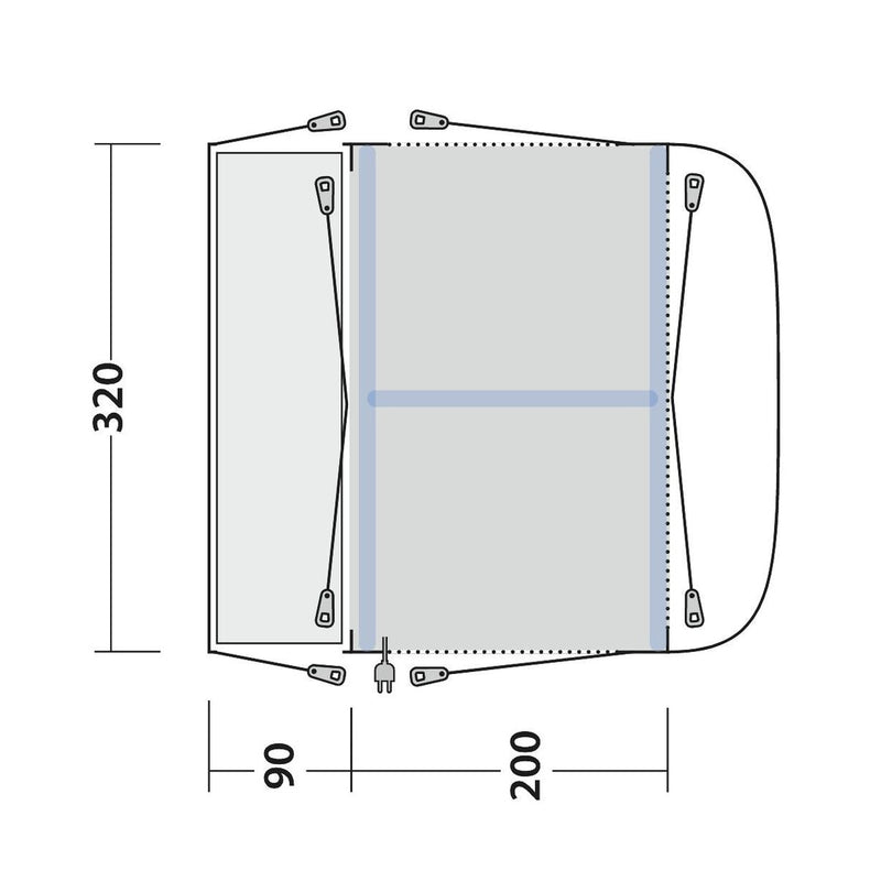 Outwell Park PowerAir Driveaway Awning Campervan 175-200cm Low - View 20
