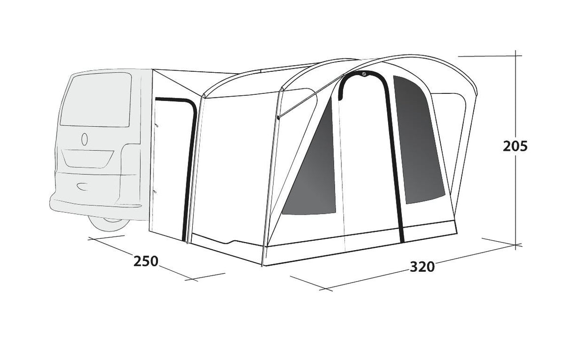 Outwell Fresno Driveaway Awning Grey Outwell - UK Camping And Leisure