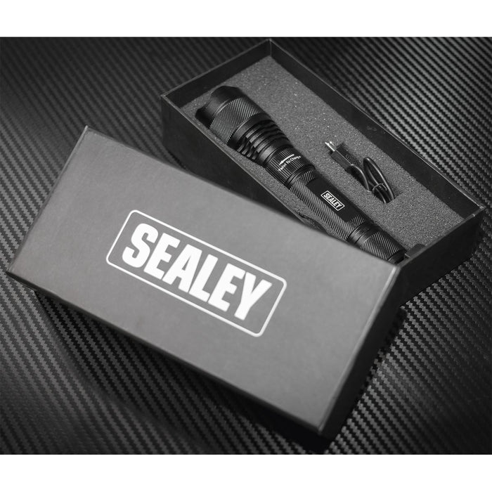 Sealey 10W Cree LED Rechargable USB Aluminium Torch Light Adjustable Focus Sealey - UK Camping And Leisure