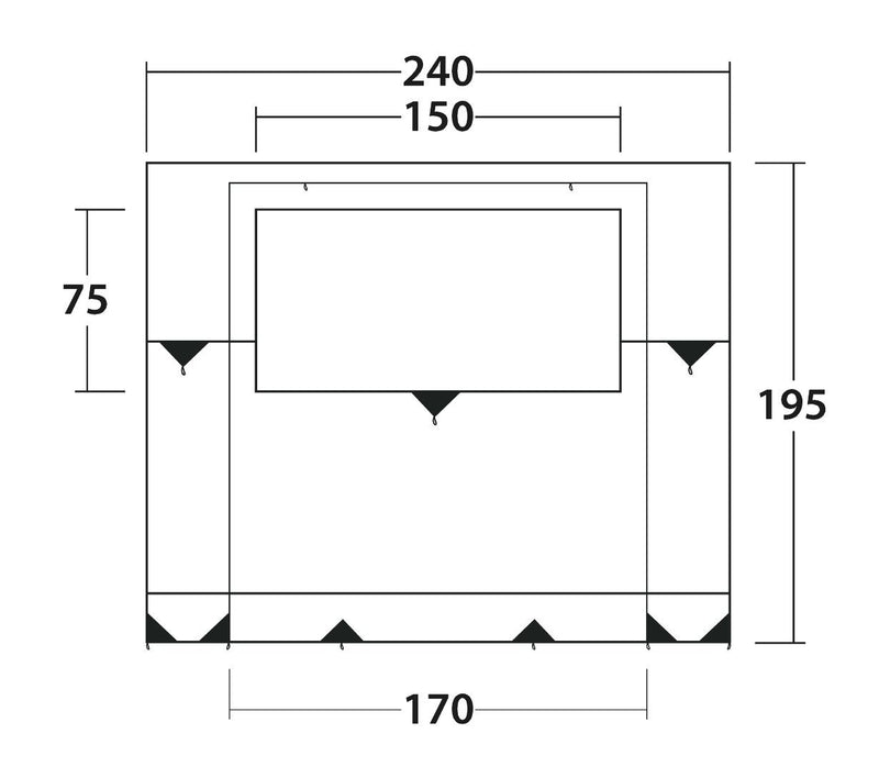 Outwell Backroads Campervan Cassette Awning Room Low 195cm - View 9