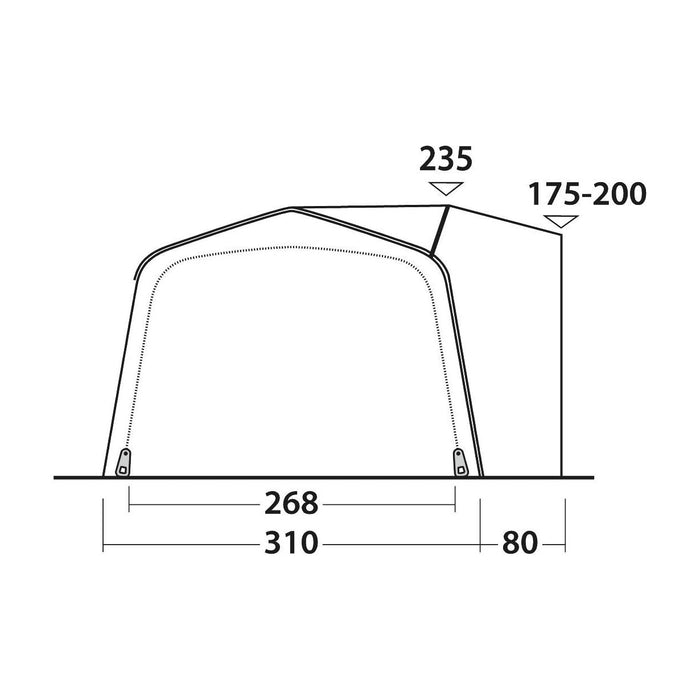 Outwell Jonesville 290SA Flex Drive-Away Awning Campervan 175 - 200 cm Outwell - UK Camping And Leisure