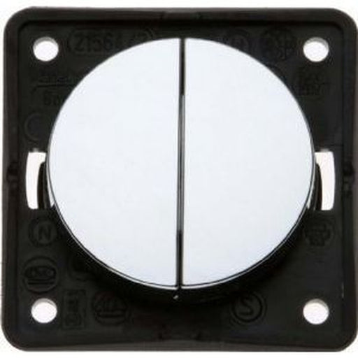 Berker 12V/230V Twin Rocker Switch Gloss Chrome 21232G Berker - UK Camping And Leisure