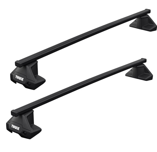 Thule SquareBar Evo Roof Bars Black fits Vauxhall Viva 2015-2019 Hatchback 5-dr with Normal Roof Thule - UK Camping And Leisure