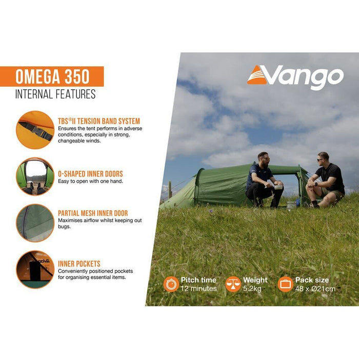 Vango Omega 350 Tent Forest Green Vango - UK Camping And Leisure