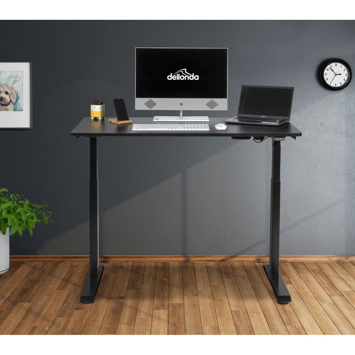 Dellonda Single Motor Adjustable-Height Electric Sit/Stand Desk - Black Desktop Dellonda - UK Camping And Leisure