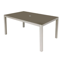 Dellonda  Aluminium Garden Dining Table with Tempered Glass & Parasol Hole