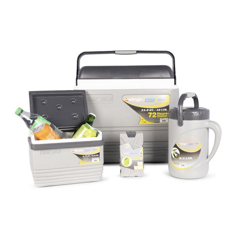 Vango Pinnacle 5 Piece Camping Cool Box Set 32 4.5 Litre 2.5L Flask 2 Ice Bricks