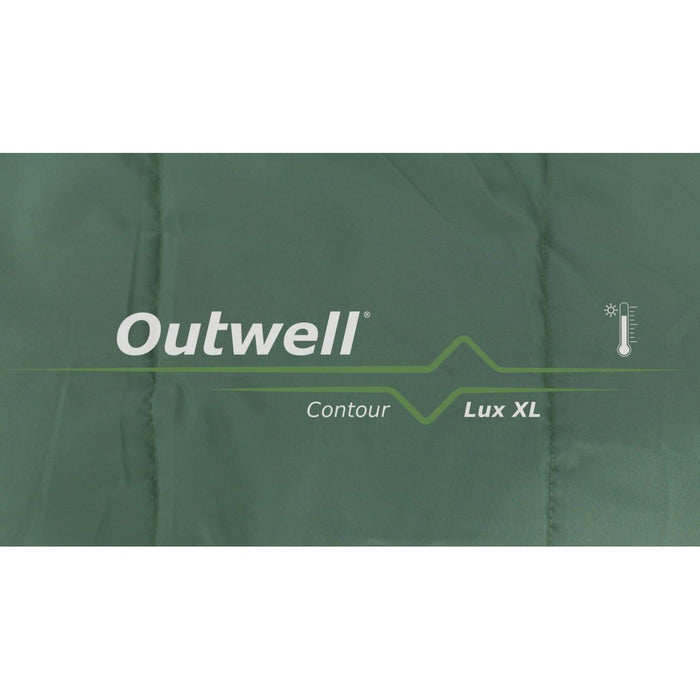 Outwell Contour Lux XL Sleeping Bag 3 Season Green Outwell - UK Camping And Leisure