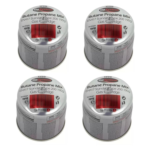 4x Go System Pierceable Butane Propane Gas Cartridge Fishing Camping 190g Go System - UK Camping And Leisure